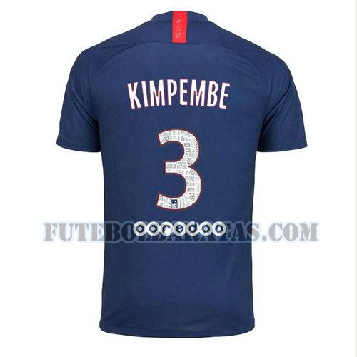camisa kimpembe 3 paris saint-germain 2019-2020 home - azul homens