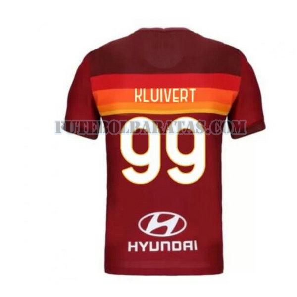 camisa kluivert 99 as roma 2020-2021 priemra - vermelho homens