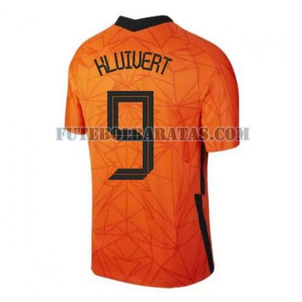 camisa kluivert 9 holanda 2020 home - laranja homens