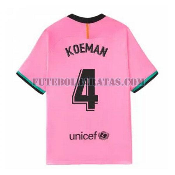 camisa koeman 4 barcelona 2020-2021 third - rosa homens