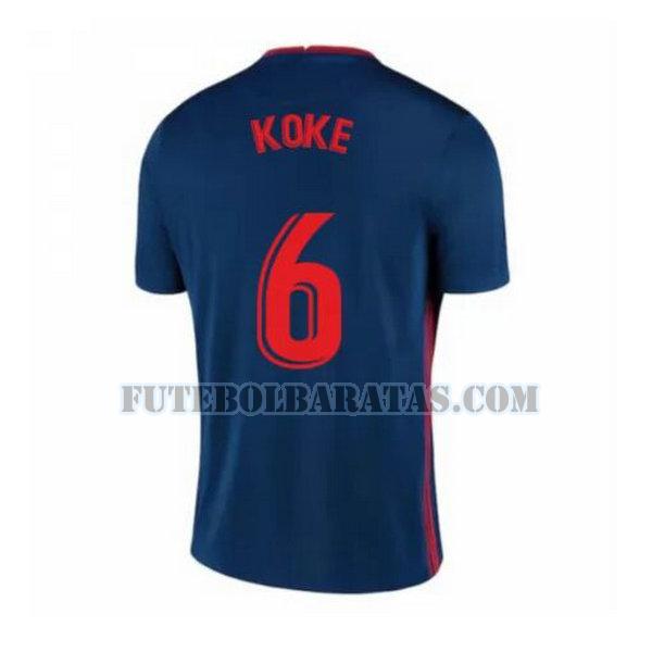 camisa koke 6 atlético madrid 2020-2021 away - azul homens