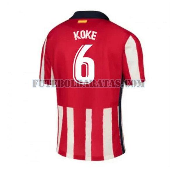 camisa koke 6 atlético madrid 2020-2021 home - vermelho homens