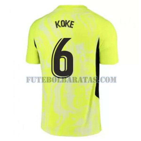camisa koke 6 atlético madrid 2020-2021 third - verde homens
