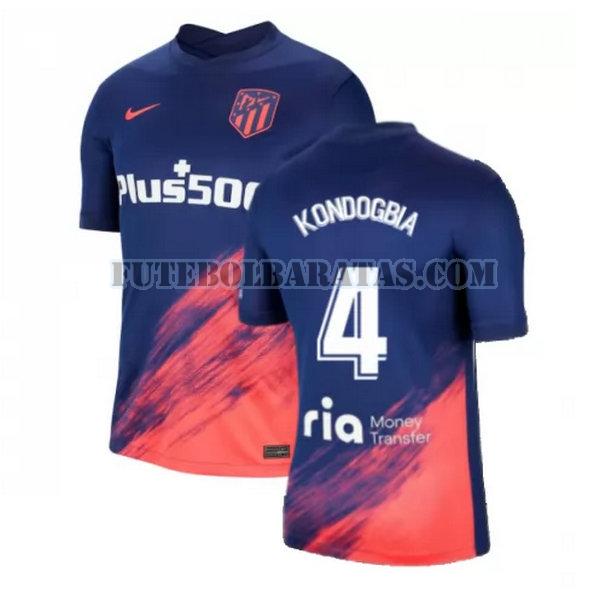 camisa kondogbia 4 atlético madrid 2021 2022 away - azul preto homens