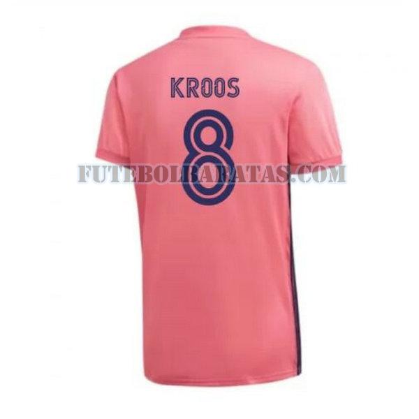 camisa kroos 8 real madrid 2020-2021 away - rosa homens