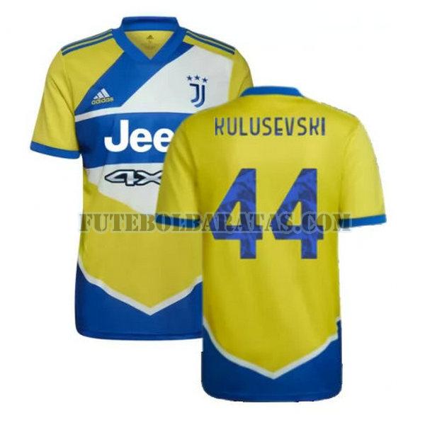 camisa kulusevski 44 juventus 2021 2022 third - amarelo azul homens
