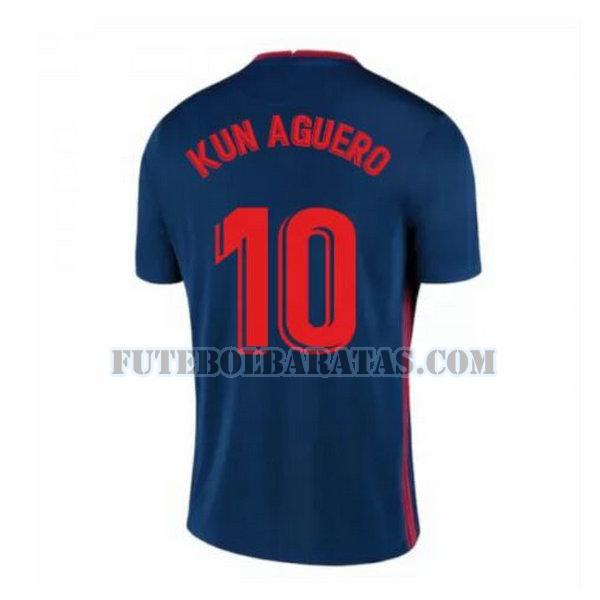 camisa kun aguero 10 atlético madrid 2020-2021 away - azul homens