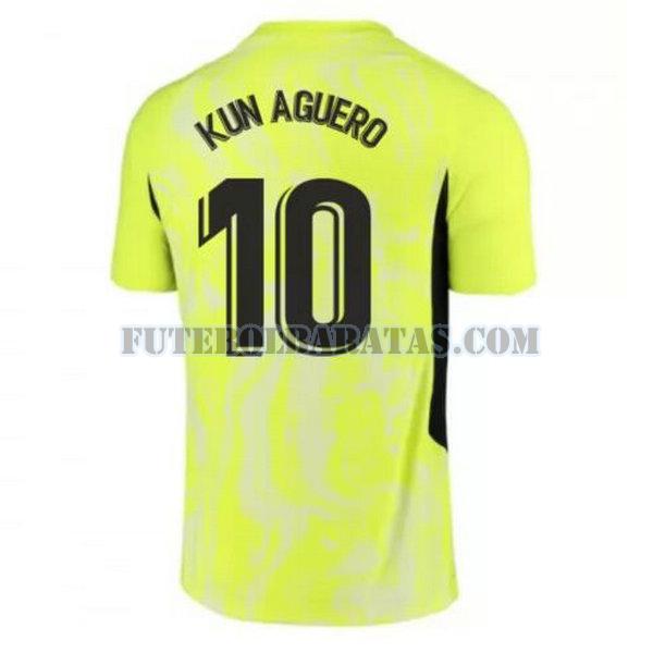 camisa kun aguero 10 atlético madrid 2020-2021 third - verde homens