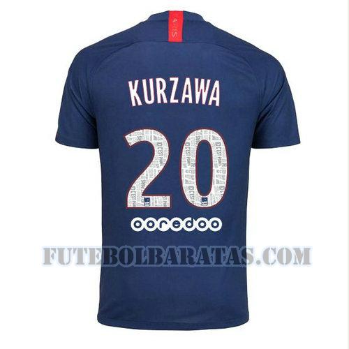camisa kurzawa 20 paris saint-germain 2019-2020 home - azul homens