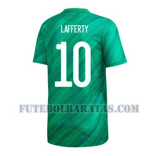 camisa kyle lafferty 10 irlanda do norte 2020 home - verde homens