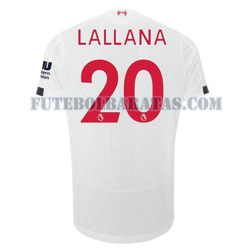 camisa lallana 20 liverpool 2019-2020 away - branco homens