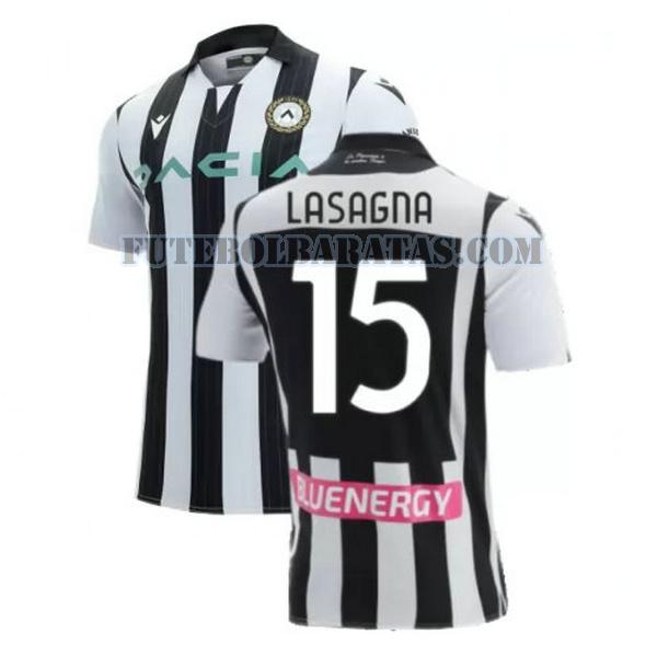 camisa lasagna 15 udinese calcio 2021 2022 home - preto branco homens