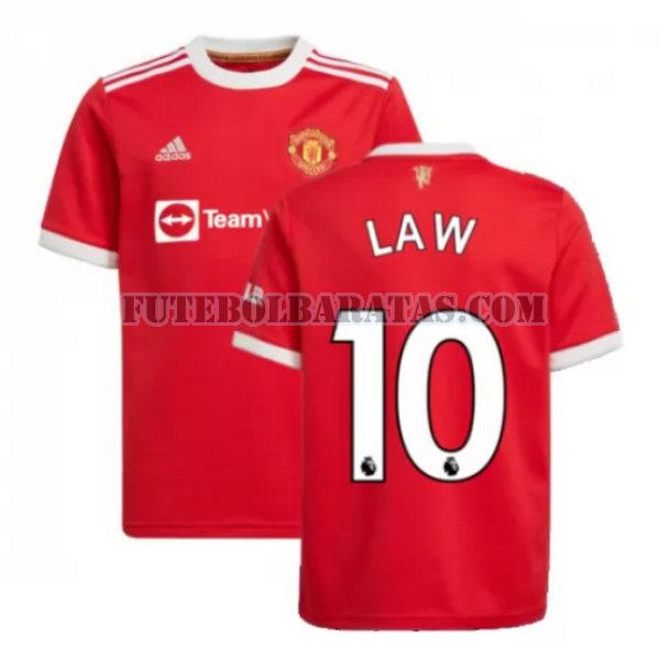 camisa law 10 manchester united 2021 2022 home - vermelho homens