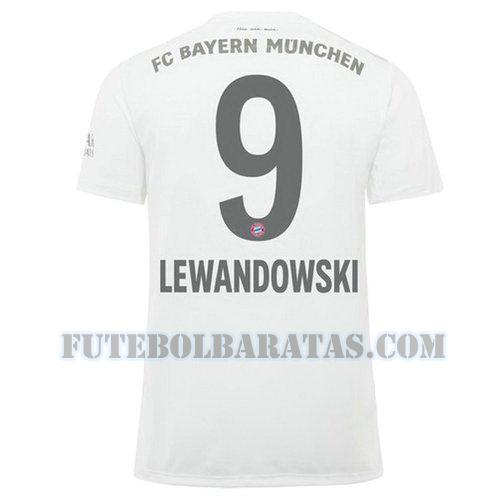 camisa lewandowski 9 bayern de munique 2019-2020 away - branco homens