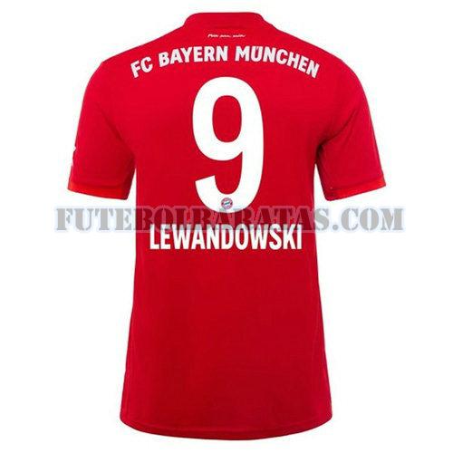camisa lewandowski 9 bayern de munique 2019-2020 home - vermelho homens
