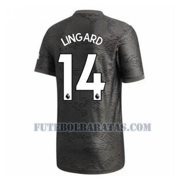 camisa lingard 14 manchester united 2020-2021 away - preto homens