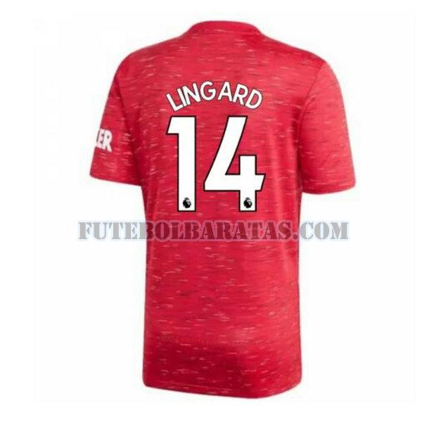 camisa lingard 14 manchester united 2020-2021 home - vermelho homens