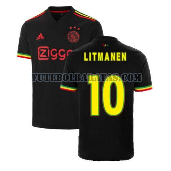 camisa litmanen 10 ajax amsterdam 2021 2022 third - preto homens