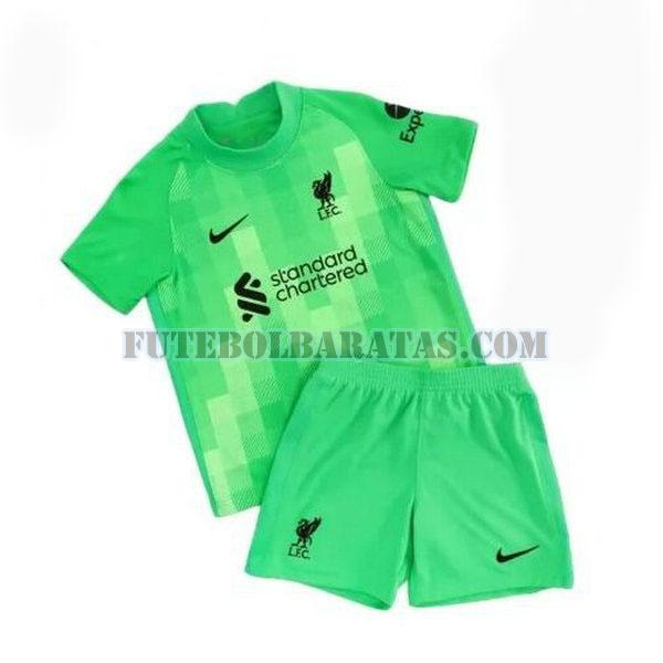 camisa liverpool 2021 2022 goleiro - verde meninos