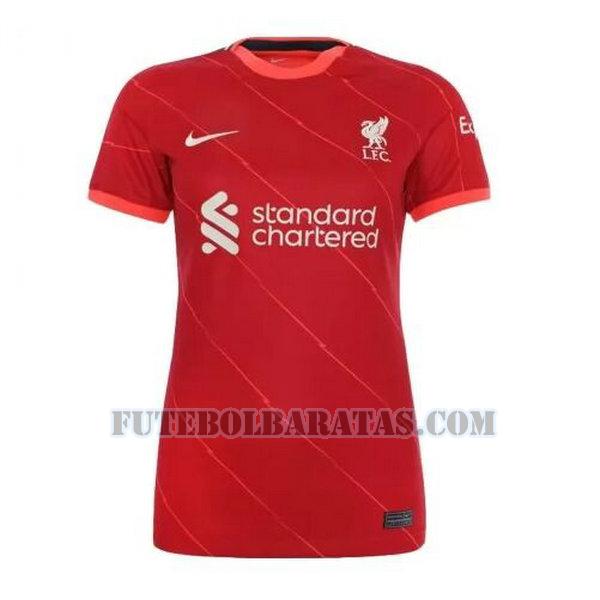 camisa liverpool 2021 2022 home - vermelho mulheres