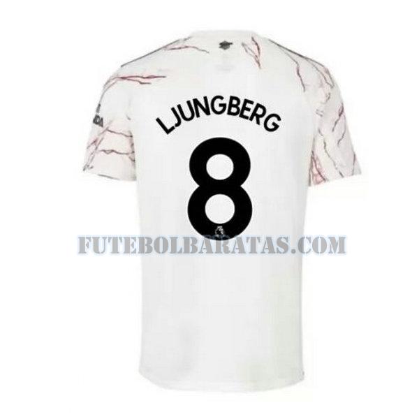 camisa ljungberg 8 arsenal 2020-2021 away - branco homens