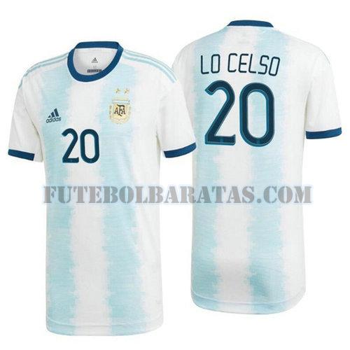camisa lo celso 20 argentina 2020 home - branco homens