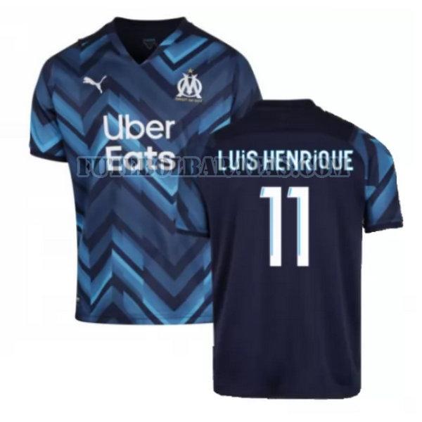 camisa luis henrique 11 olympique de marseille 2021 2022 away - azul homens