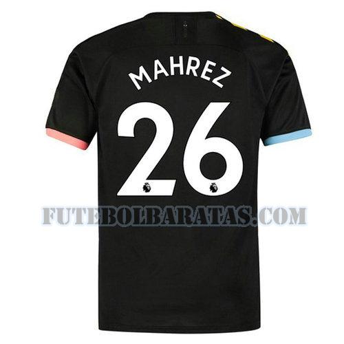 camisa mahrez 26 manchester city 2019-2020 away - preto homens