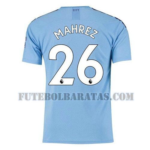 camisa mahrez 26 manchester city 2019-2020 home - azul homens