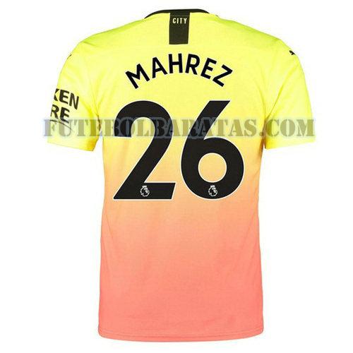camisa mahrez 26 manchester city 2019-2020 third - laranja homens