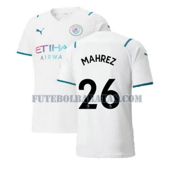 camisa mahrez 26 manchester city 2021 2022 away - branco homens