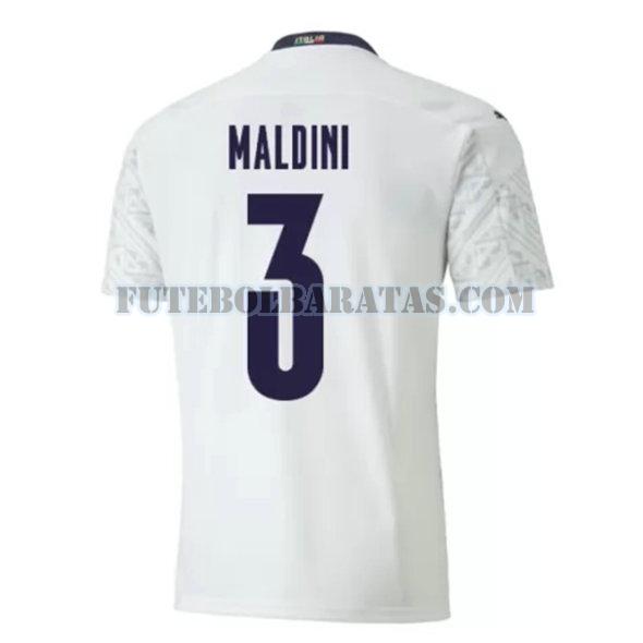camisa maldini 3 itália 2020 away - branco homens