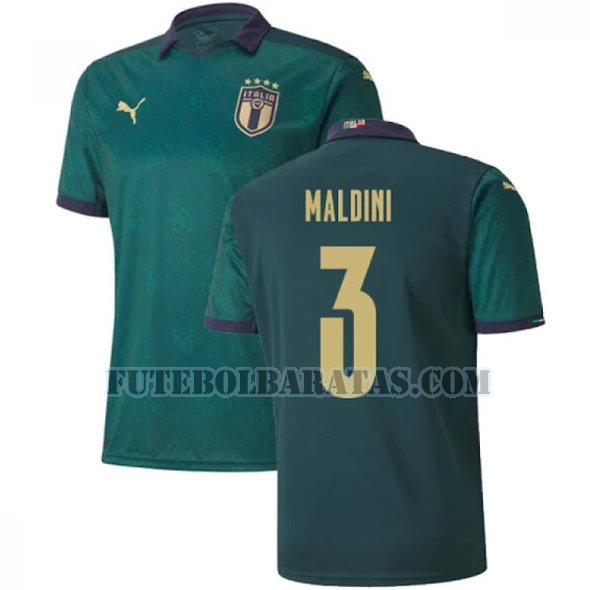 camisa maldini 3 itália 2020 third - verde homens