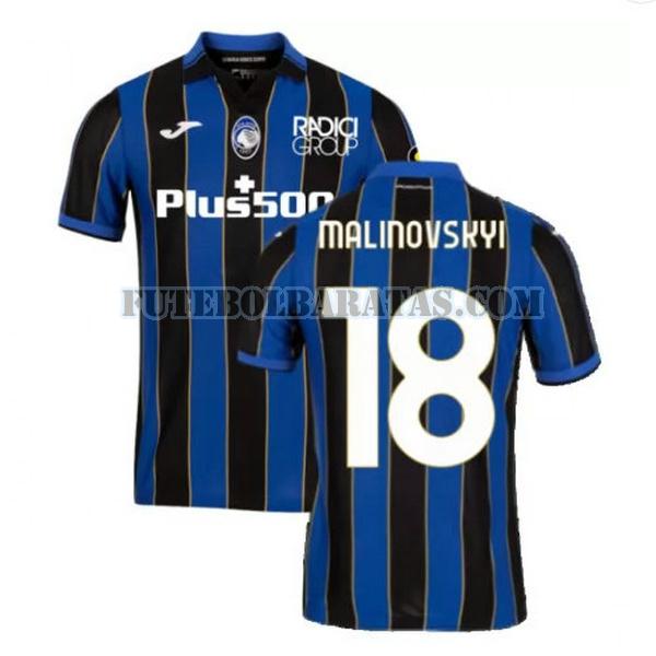 camisa malinovskyi 18 atalanta bc 2021 2022 home - azul preto homens