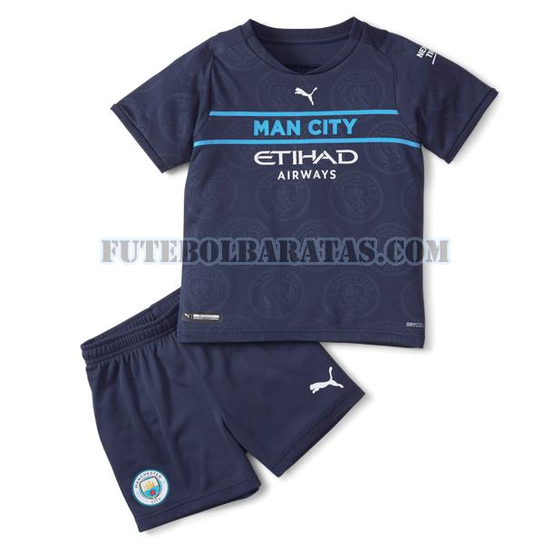 camisa manchester city 2021 2022 third - azul meninos