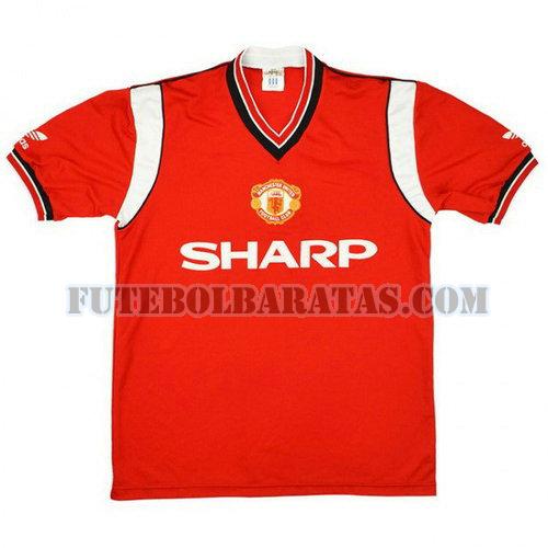 camisa manchester united 1984 1986 home - vermelho homens