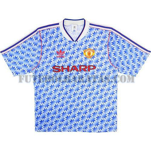 camisa manchester united 1990 1992 away - azul homens