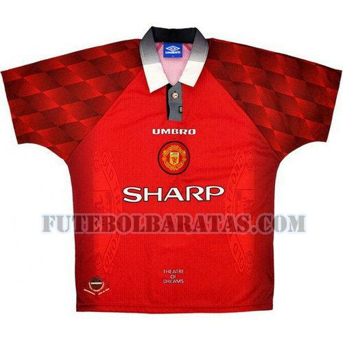 camisa manchester united 1996 1997 home - vermelho homens