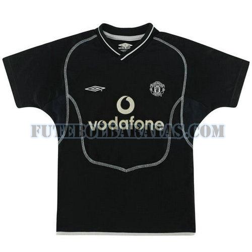 camisa manchester united 2000 2002 away - preto homens