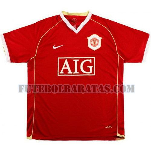 camisa manchester united 2006 2007 home - vermelho homens