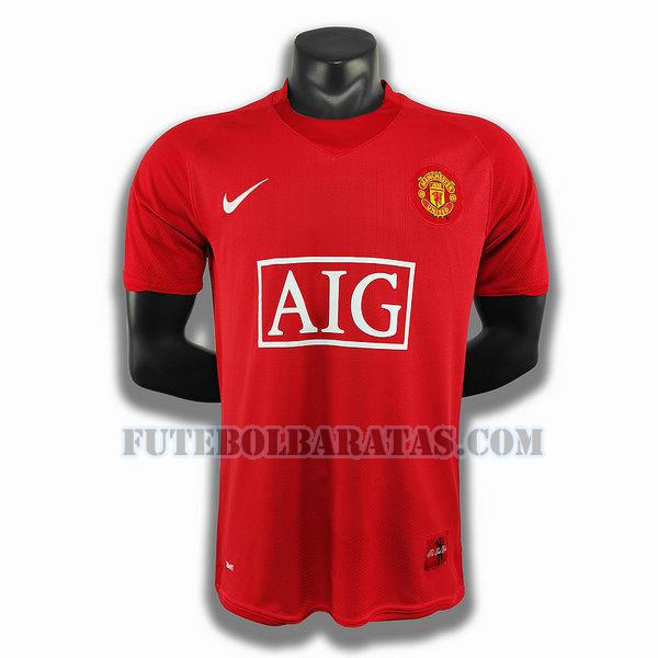 camisa manchester united 2007 2008 home player - homens