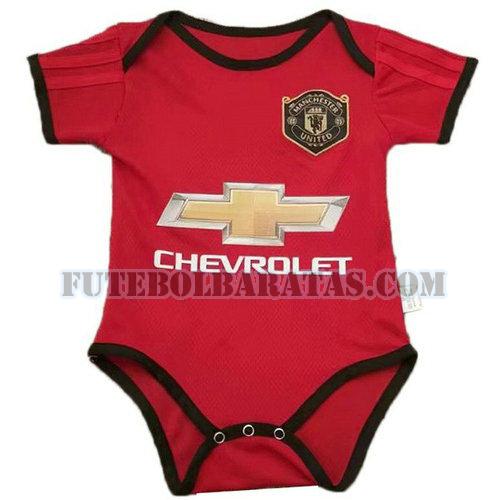 camisa manchester united 2019-2020 home - vermelho bebês