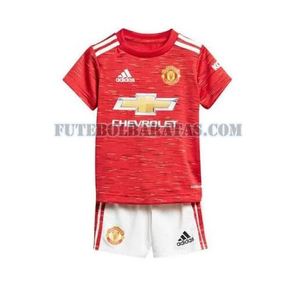 camisa manchester united 2020-2021 home - vermelho meninos