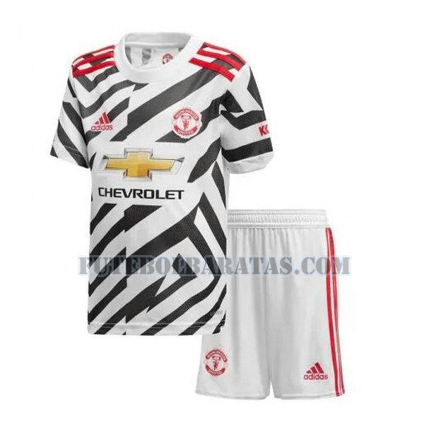 camisa manchester united 2020-2021 third - branco meninos