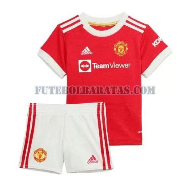 camisa manchester united 2021 2022 home - vermelho meninos