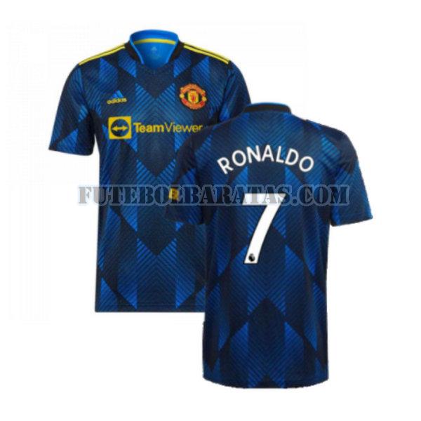 camisa manchester united 2021 2022 third - azul homens