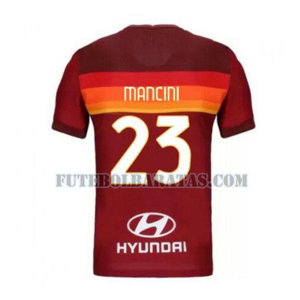 camisa mancini 23 as roma 2020-2021 priemra - vermelho homens