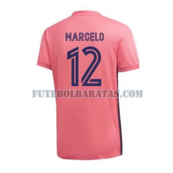 camisa marcelo 12 real madrid 2020-2021 away - rosa homens
