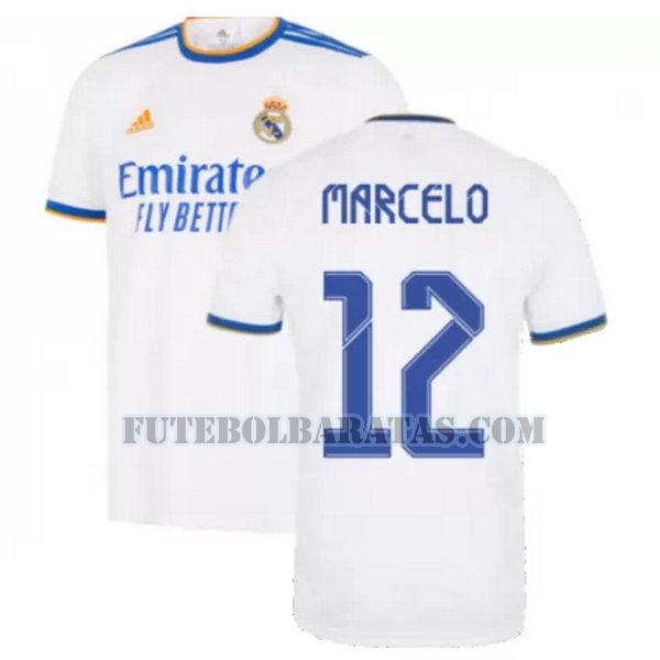 camisa marcelo 12 real madrid 2021 2022 home - branco homens