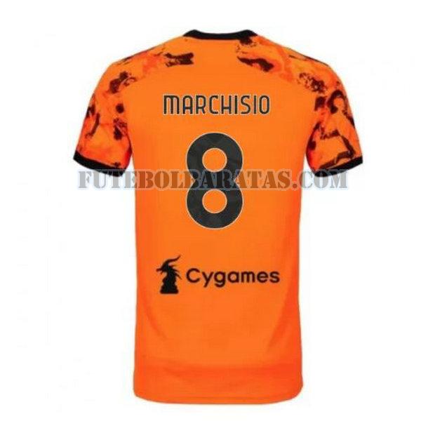 camisa marchisio 8 juventus 2020-2021 third - laranja homens